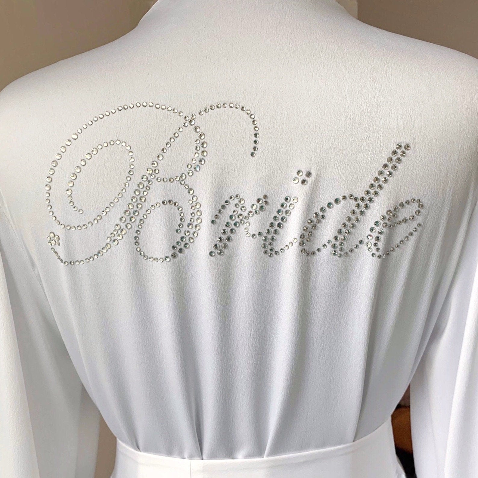 CHOOSE Bridal rhinestone, Embellished Bride on back, Crystal embellished, Bride crystal robe