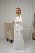 bridal robe long lace