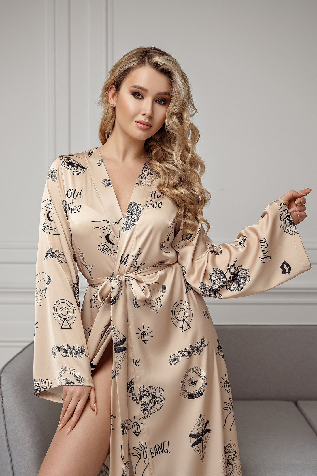 long satin robe