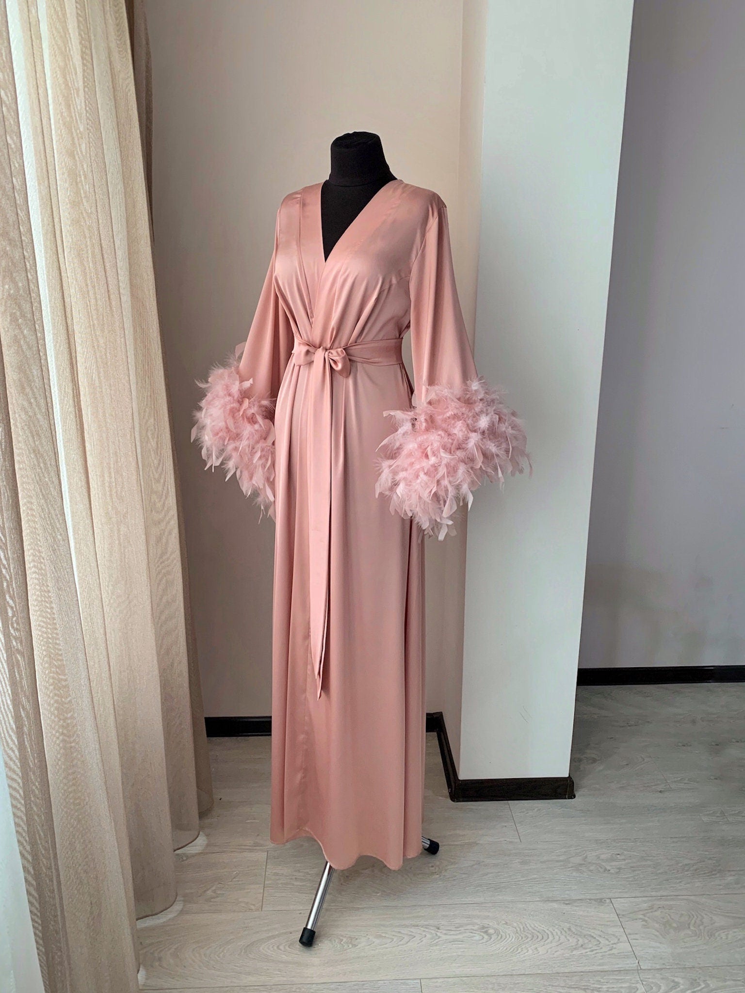 blush kimono robe